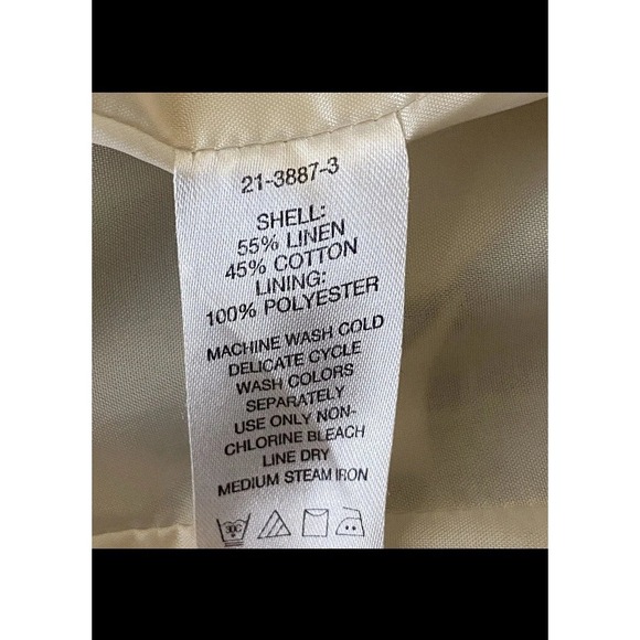 VTG Chadwick Classics Women's 4P Linen Cotton Blazer Jacket Ivory Black Floral - Picture 4 of 7